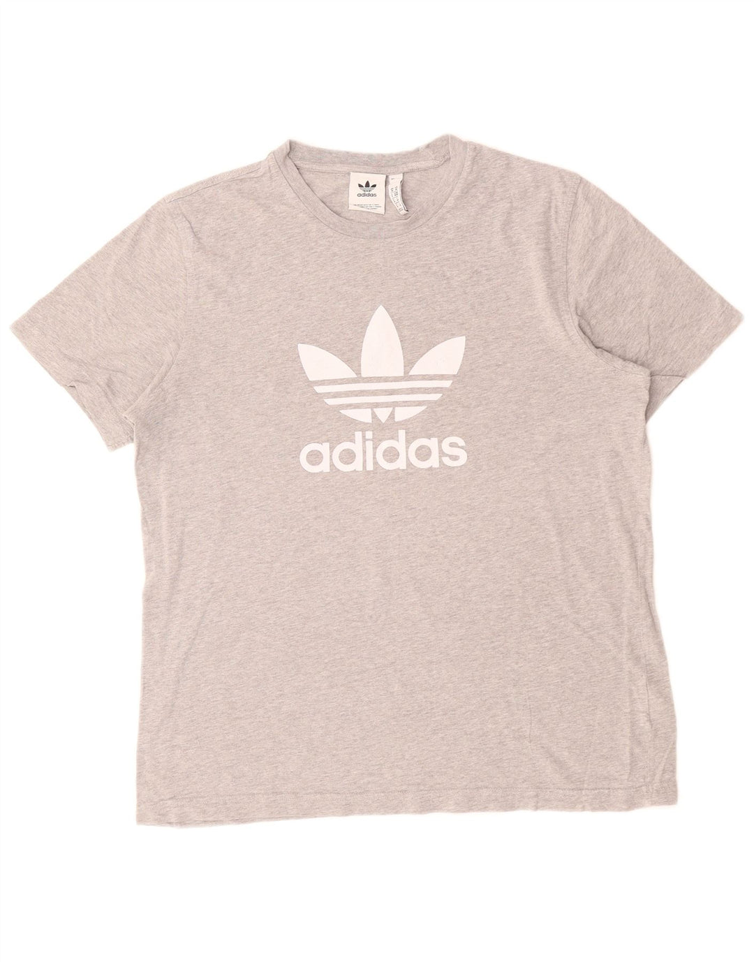 ADIDAS Camiseta gráfica para hombre Top Algodón gris medio