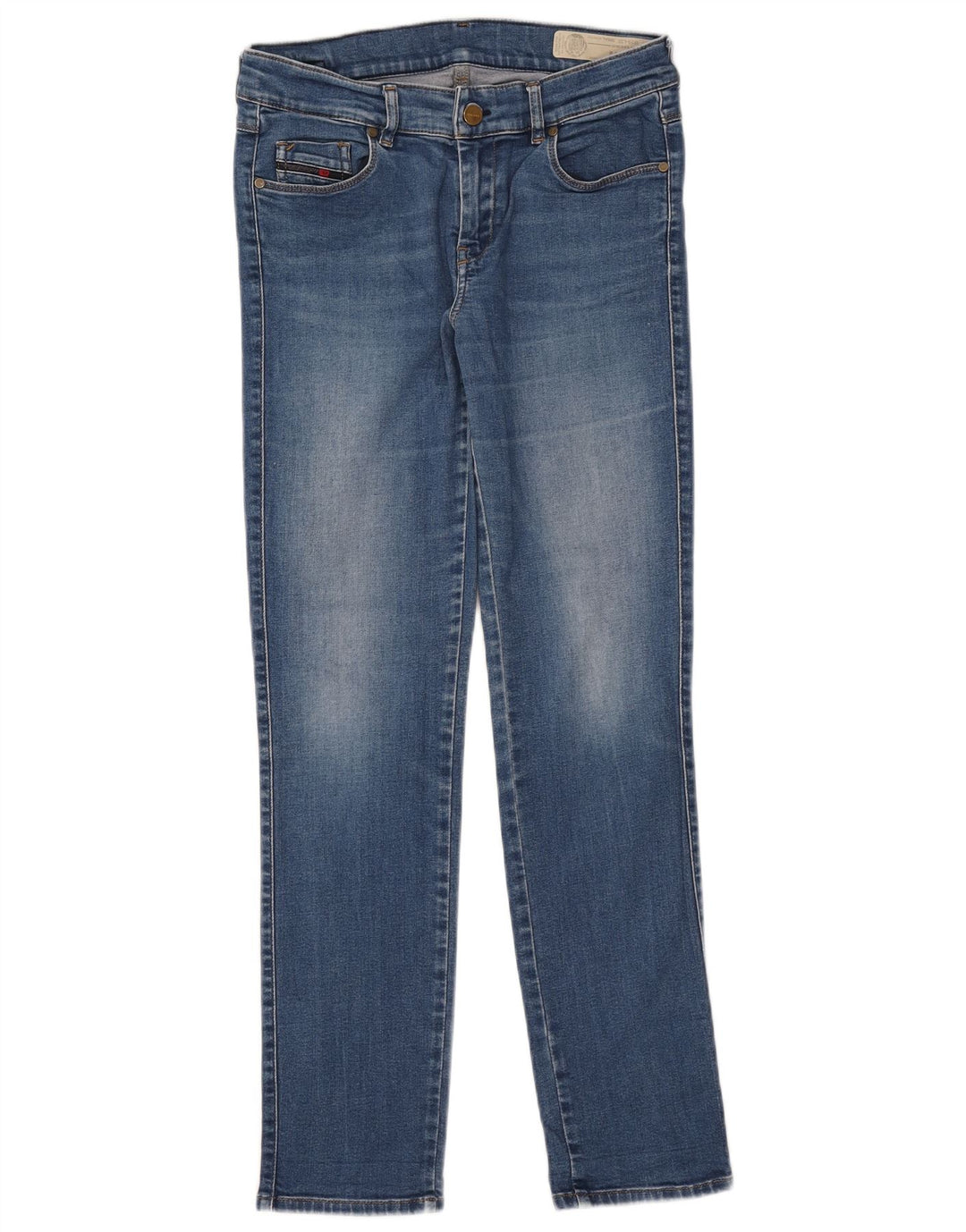Diesel Mujer Sandy Regular Slim Vaqueros Rectos W28 L29 Algodón Azul