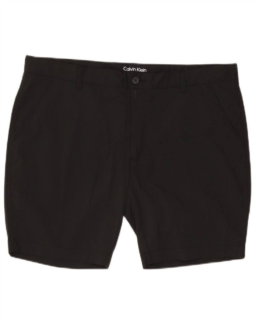 Calvin Klein Pantalones cortos chinos para hombre W40 XL Poliéster negro