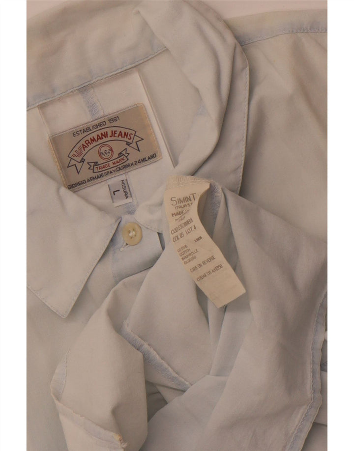 Armani Jeans Camisa sin mangas para mujer UK 44 Algodón azul grande