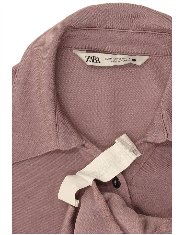 Zara Camisa Mujer UK 42 Viscosa Púrpura Mediana