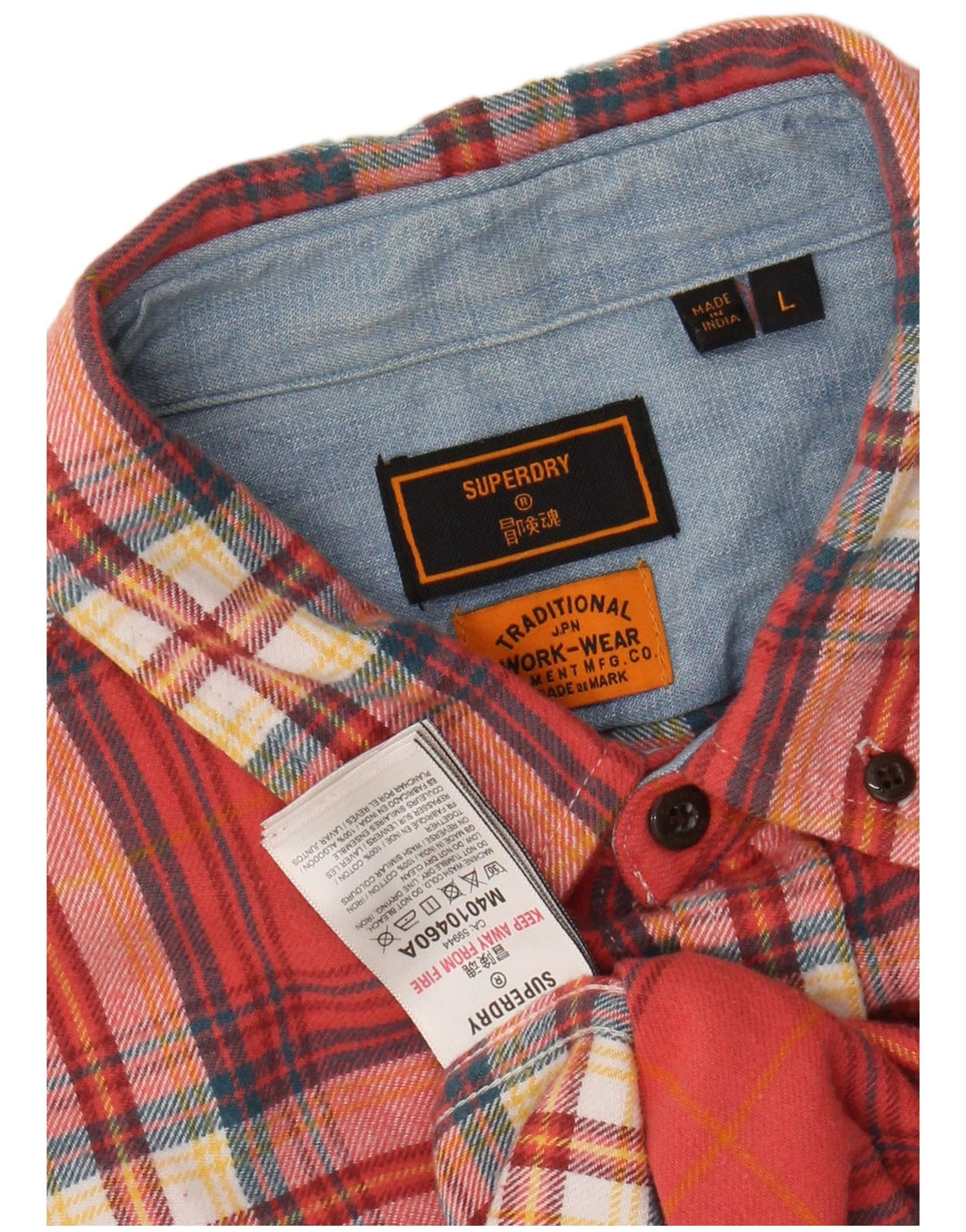 Superdry Camisa De Franela De Algodón A Cuadros Rojo Grande Para Hombre