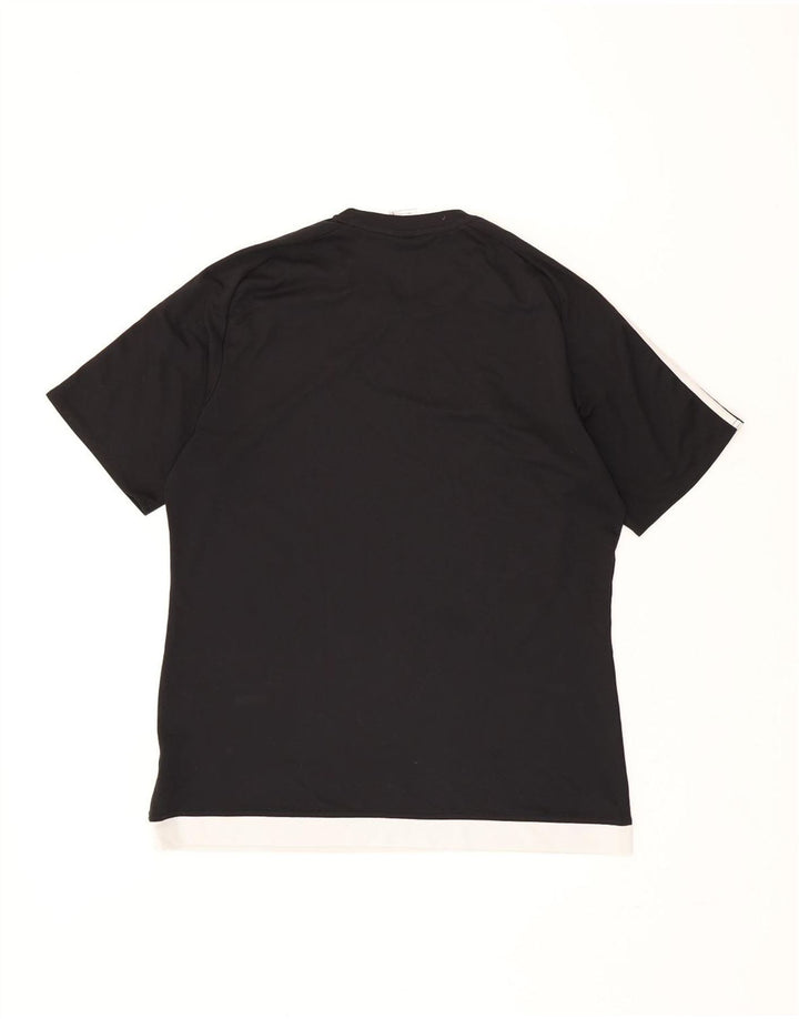 ADIDAS Camiseta Climalite para hombre Top Grande Negro Colorblock Poliéster