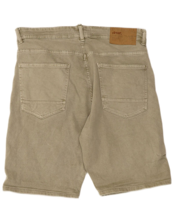 Zara Pantalones cortos vaqueros para hombre EU 46 XL W36 Caqui Algodón