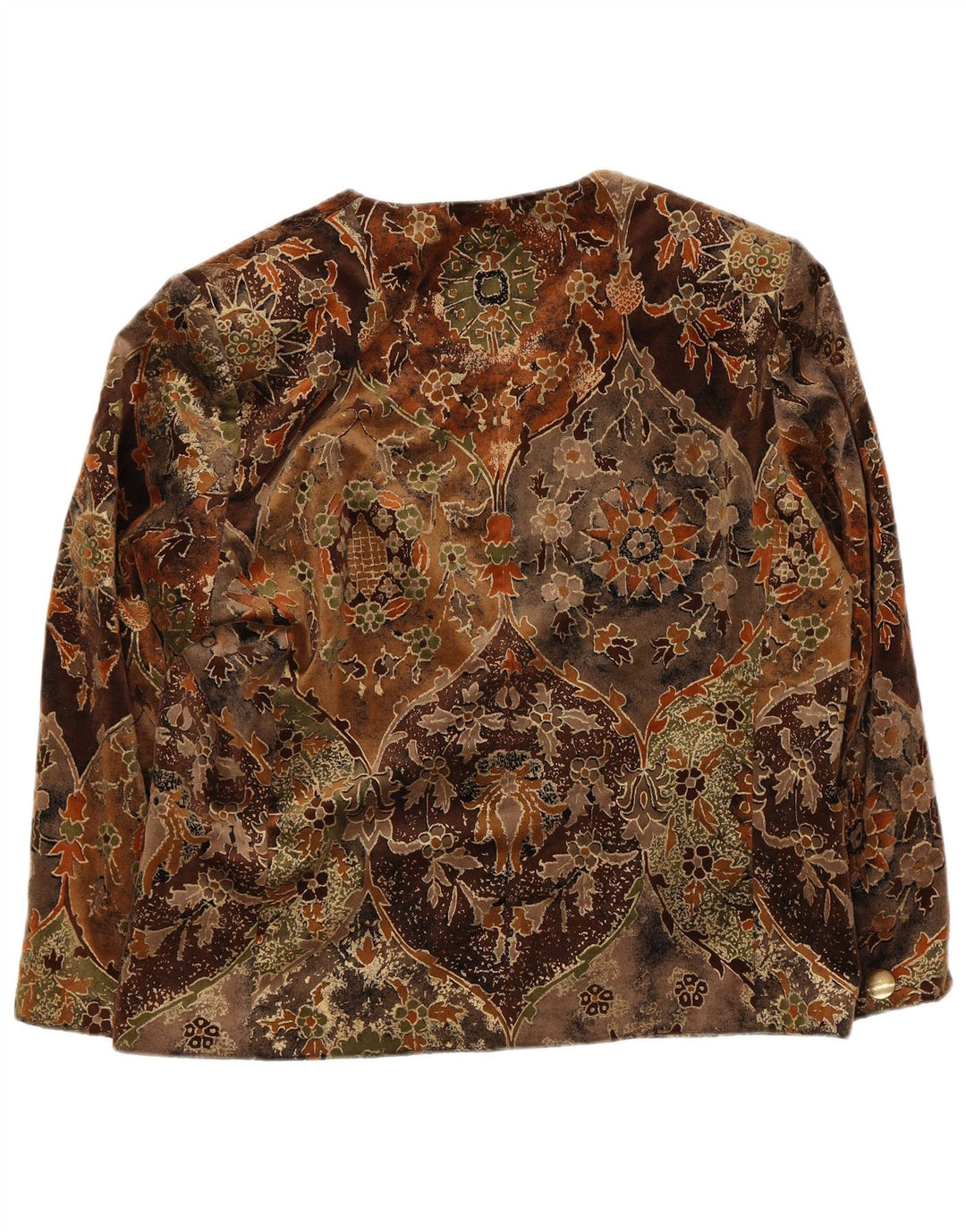 Marina Rinaldi Chaqueta Blazer de 3 Botones para Mujer Talla 21 Marrón Medio Floral