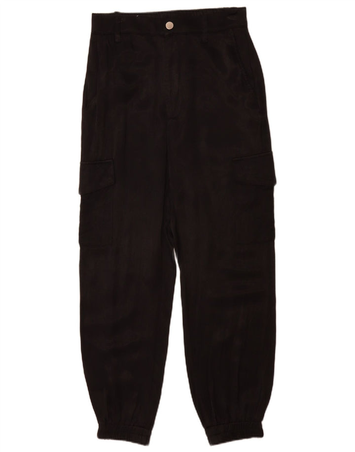 Zara Mujer Joggers Pantalones Cargo Pequeño W26 L28 Negro