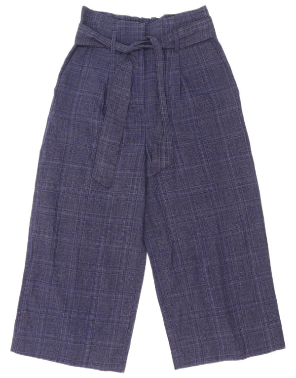 Marks & Spencer Pantalones Capri de Pierna Ancha para Mujer UK 8 Small W28 L21 Azul Marino