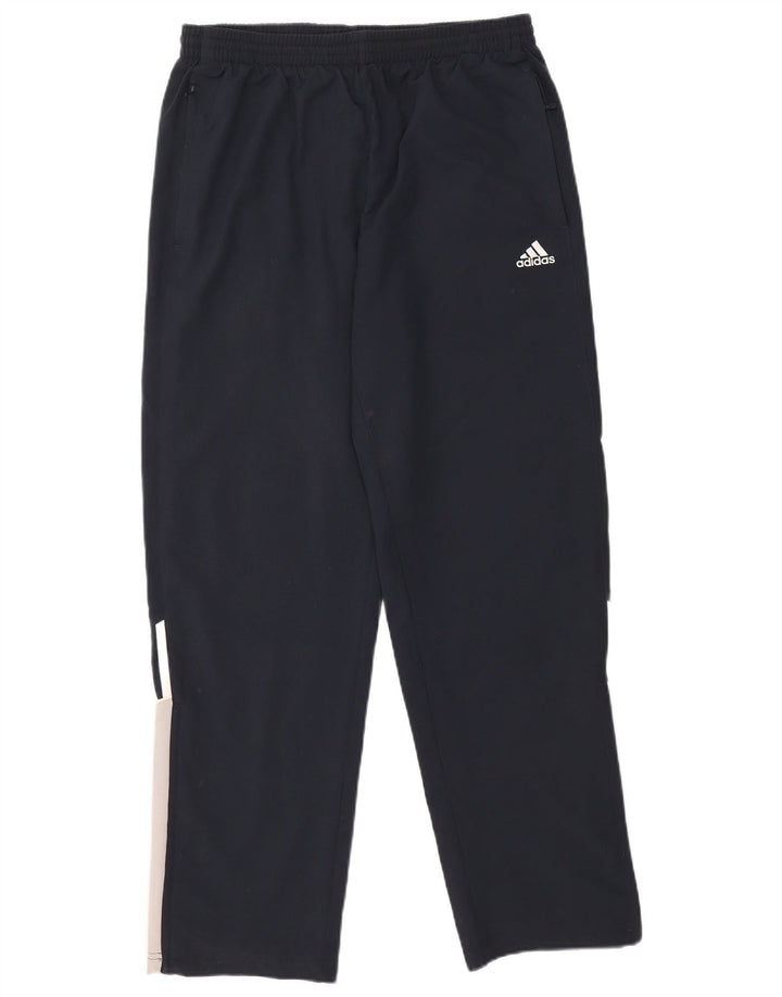 Adidas - Pantalón de chándal para hombre, talla grande, azul marino, color block, poliéster