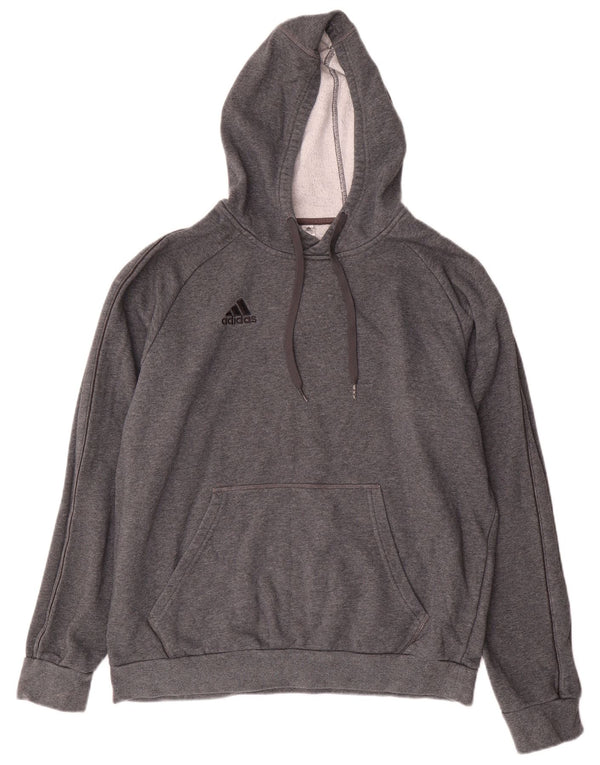 Adidas Hombre Sudadera Con Capucha Jumper Grande Gris Algodón