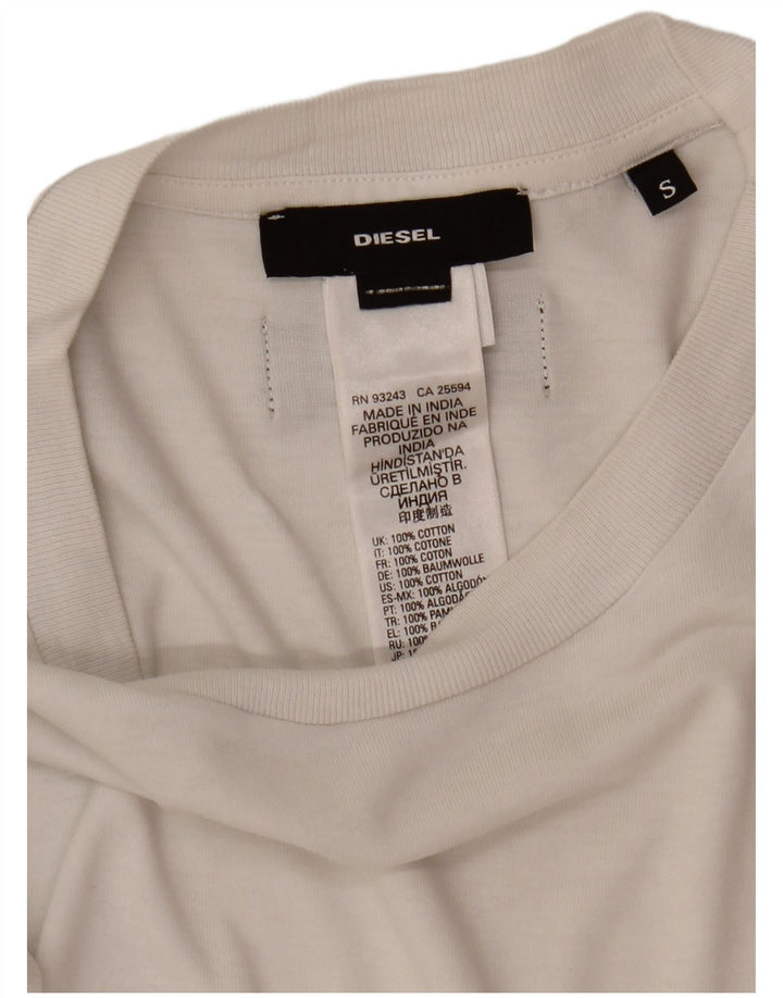 Diesel Hombre Camiseta Top Small Blanco Algodón