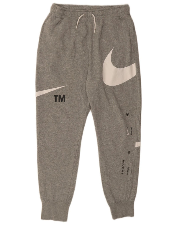 Nike Hombre Swoosh Graphic Pantalones De Chándal Joggers De Algodón Gris Medio