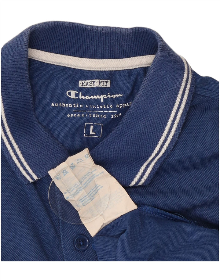 Champion Polo Easy Fit para hombre de algodón azul grande