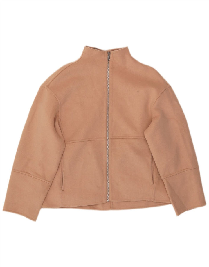 Zara Mujer Chaqueta Bomber UK 40 Lana Naranja Mediana