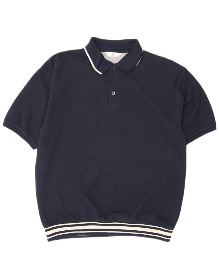 Polo Essentials para hombre, talla grande, azul marino