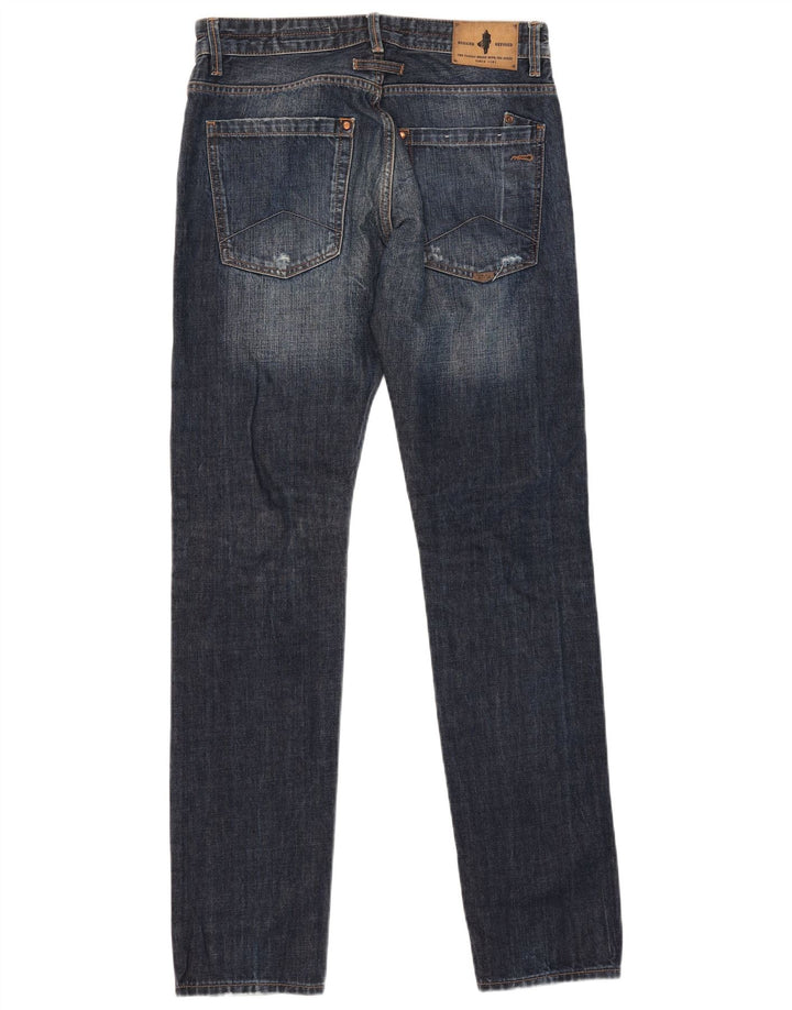 MARLBORO CLASSICS Vaqueros cónicos regulares desgastados para hombre W31 L34 Azul