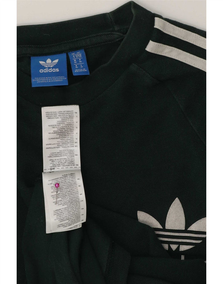Adidas Hombre Top Manga Larga Algodón Verde Medio