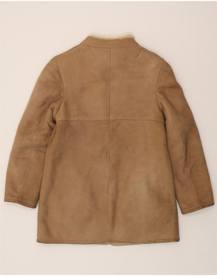 Vintage mujer shearling abrigo IT 44 Medio Beige Shearling