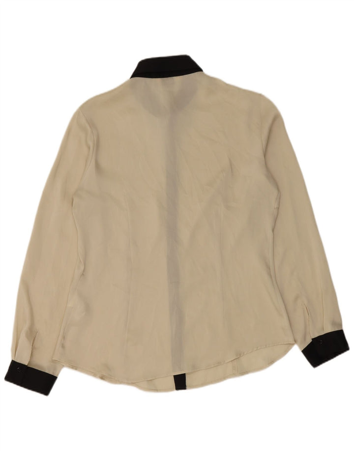 Camisa vintage para mujer IT 46 Poliéster color beige grande