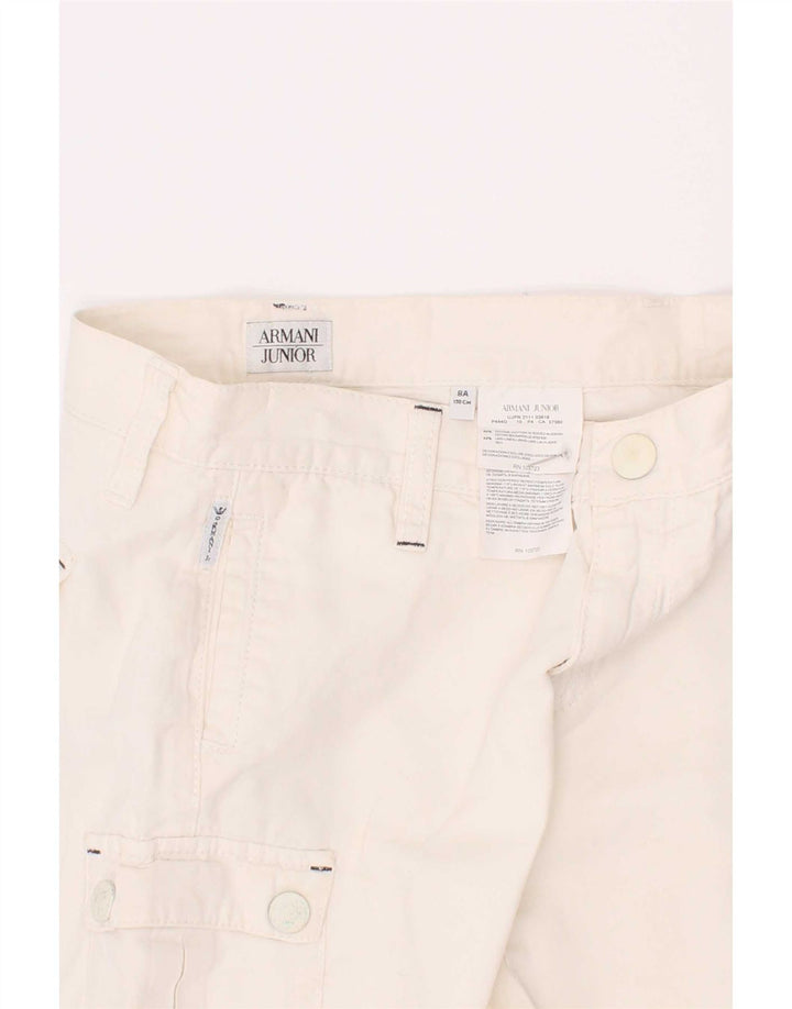 Armani Junior Pantalones cortos tipo cargo para niños 7-8 años W24 Algodón blanco