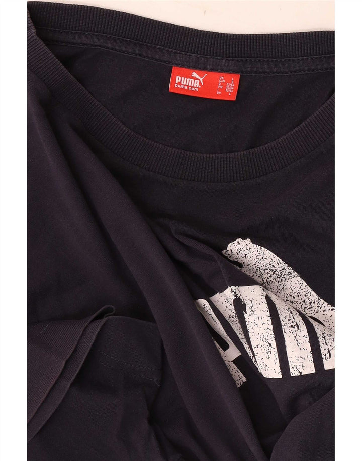Puma - Camiseta gráfica para hombre, talla grande, azul marino
