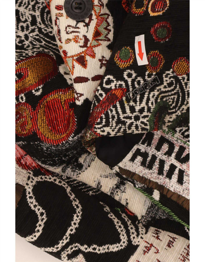 Abrigo Desigual Mujer Estampado Abstracto EU 46 XL Poliéster Floral Negro
