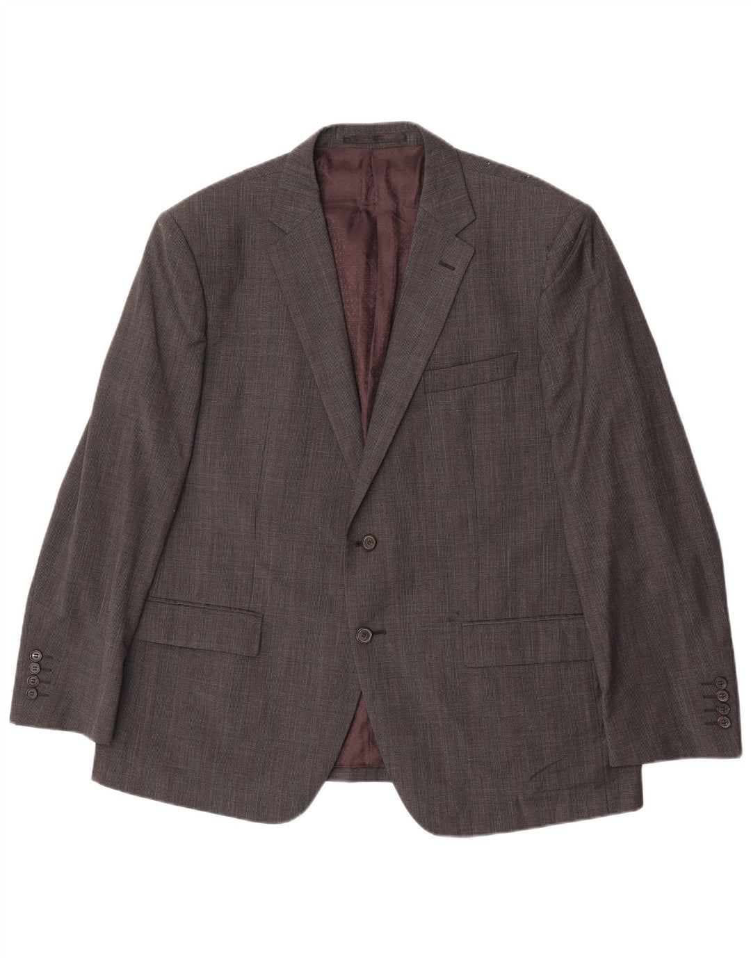 Marks & Spencer Chaqueta tipo blazer de 2 botones para hombre UK 46 XL Lana a cuadros gris
