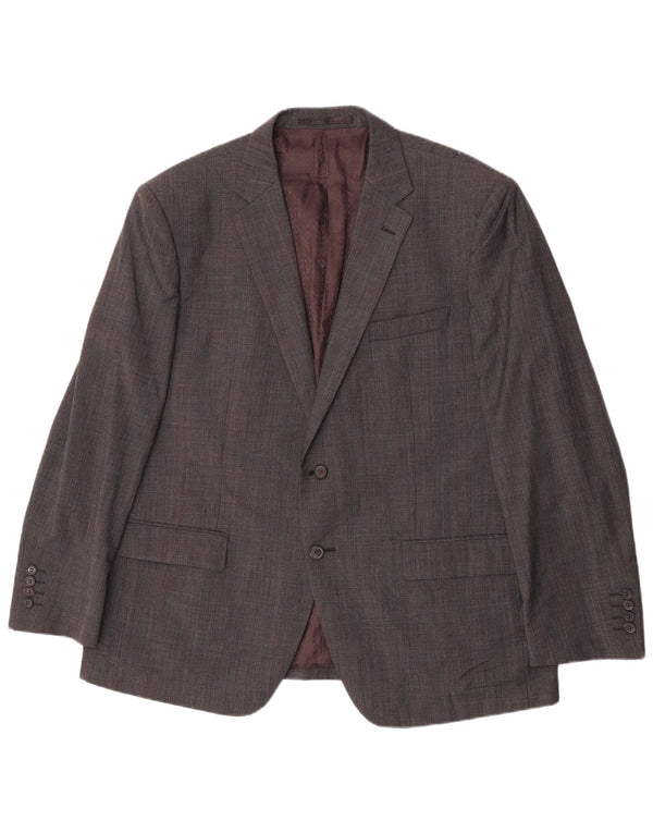 Marks & Spencer Chaqueta tipo blazer de 2 botones para hombre UK 46 XL Lana a cuadros gris