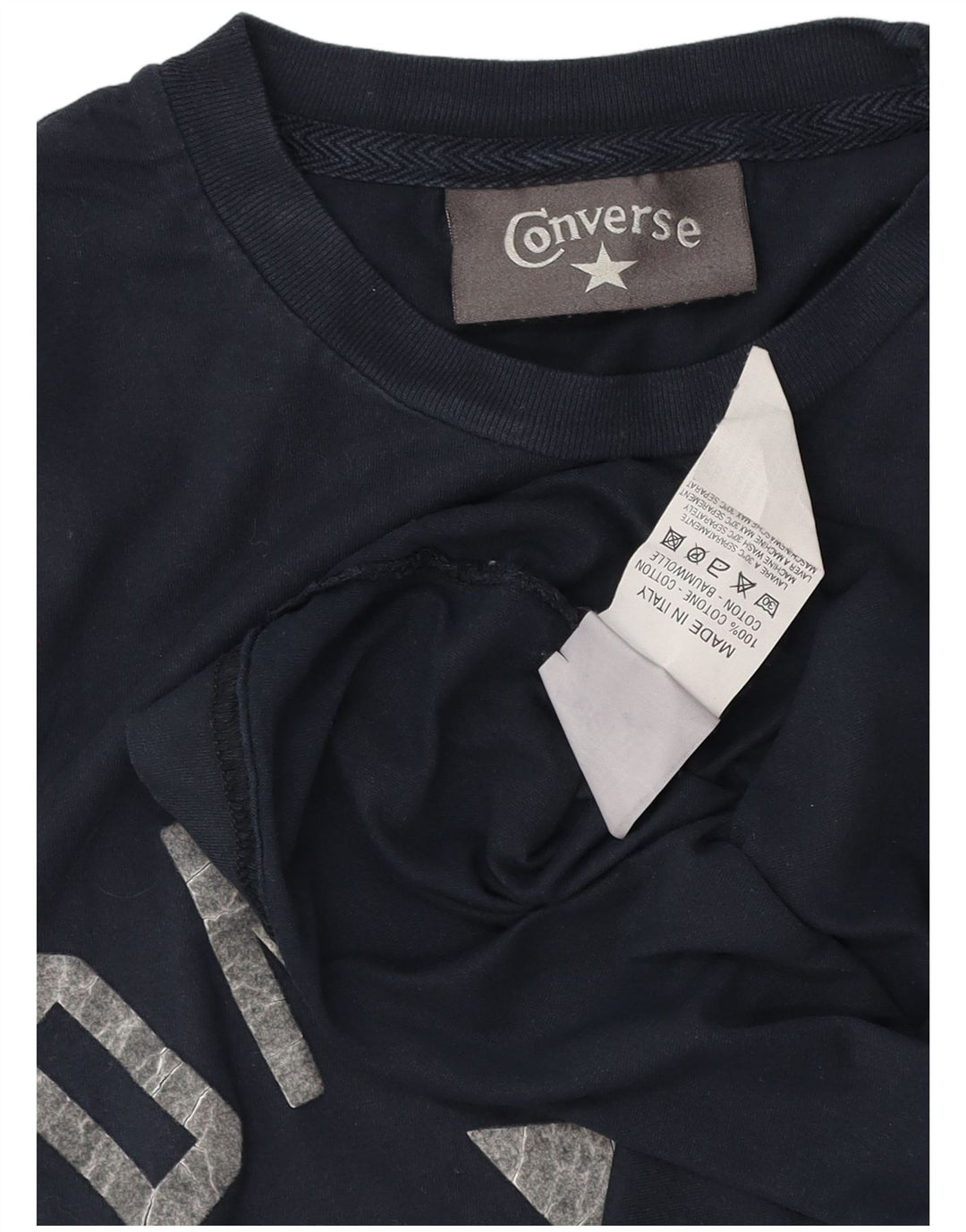 Converse - Camiseta gráfica para hombre, talla pequeña, algodón azul marino