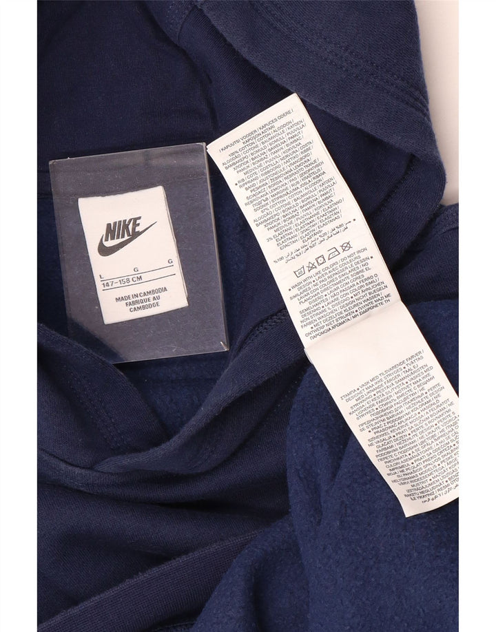 NIKE Sudadera con capucha para niños 12-13 años Grande Azul Marino Algodón