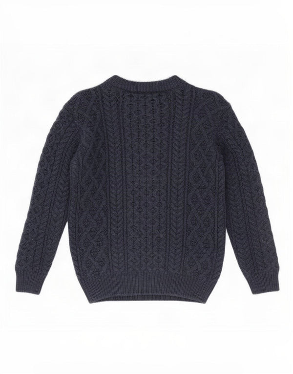 Aran Sweater Market Jersey para Mujer con Cuello Barco UK 6 XS Azul Marino