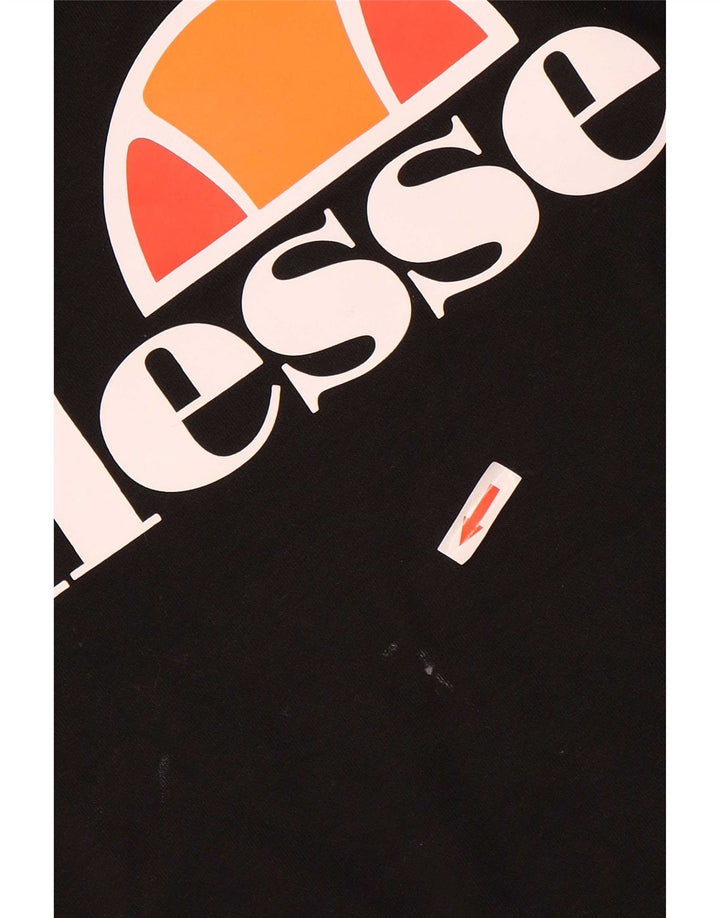 Ellesse Hombre Sudadera Gráfica Jersey Pequeño Algodón Negro