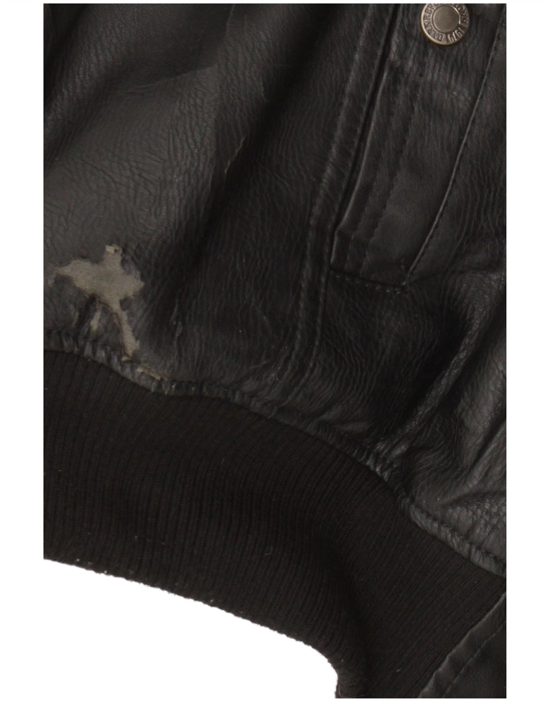 Chaqueta bomber Identic para hombre de piel sintética estilo motor UK 42 XL Poliéster negro
