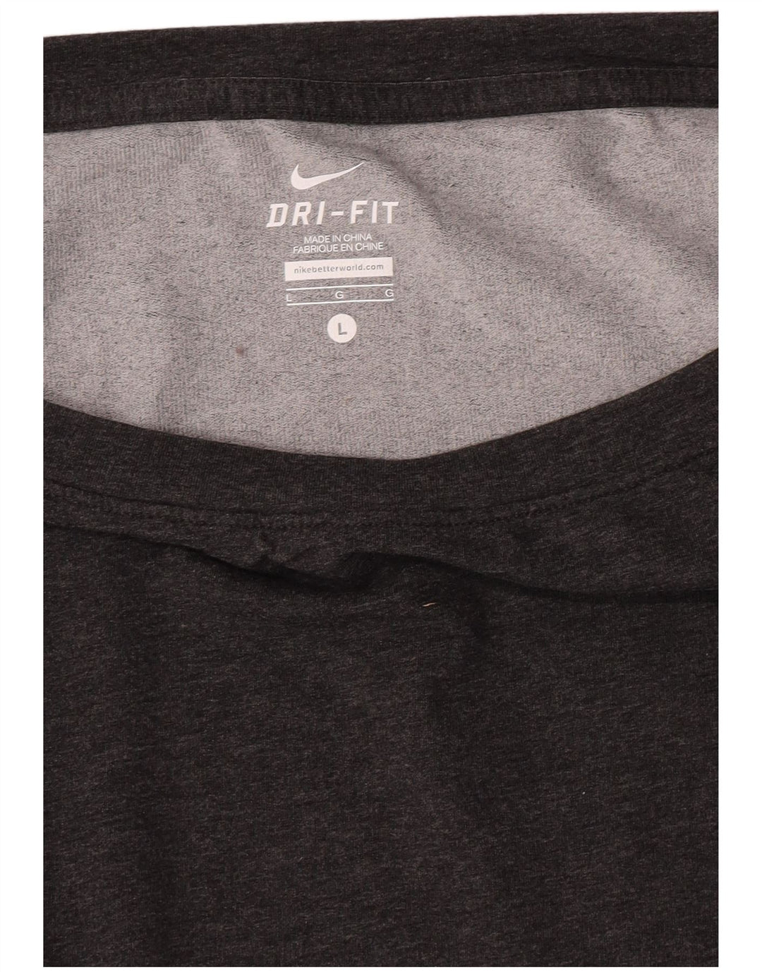 Nike Mujer Dri Fit Top Manga Larga UK 46 Grande Gris Moteado Poliéster