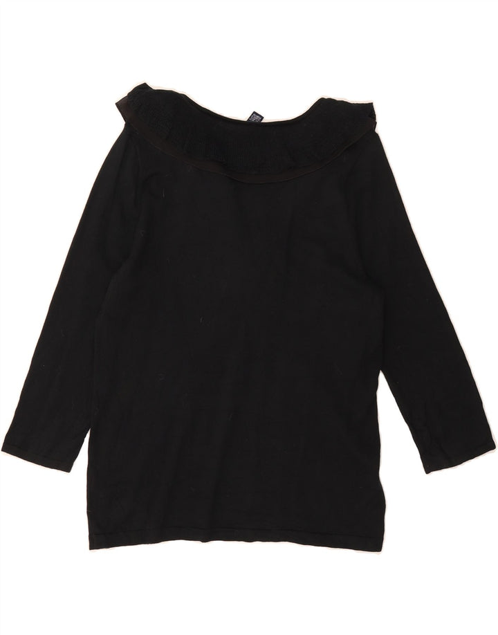 CHAPS Womens Top 3/4 Sleeve UK 14 Large Black Cotton Vintage Chaps and Second-Hand Chaps from Messina Hembry 