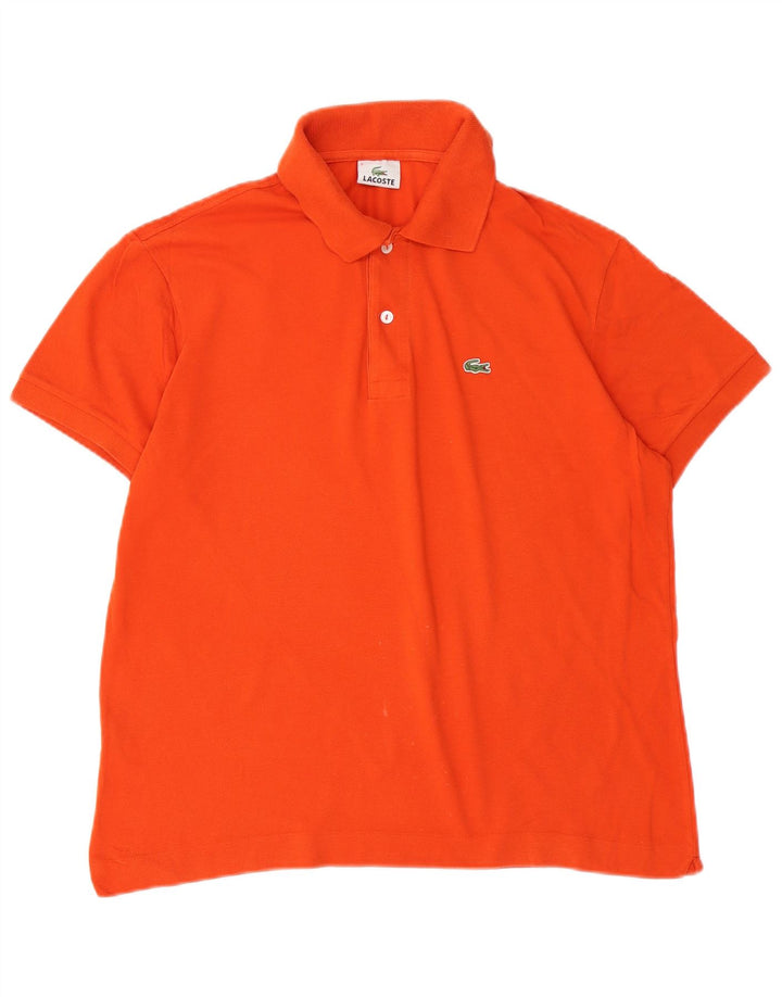 LACOSTE Polo para hombre talla 5 grande algodón naranja