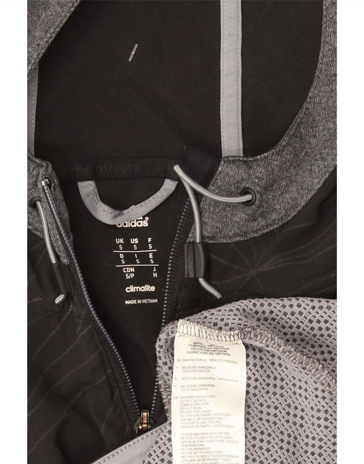 Adidas Hombre Gráfico Con Capucha Chándal Top Chaqueta Pequeño Gris Colorblock