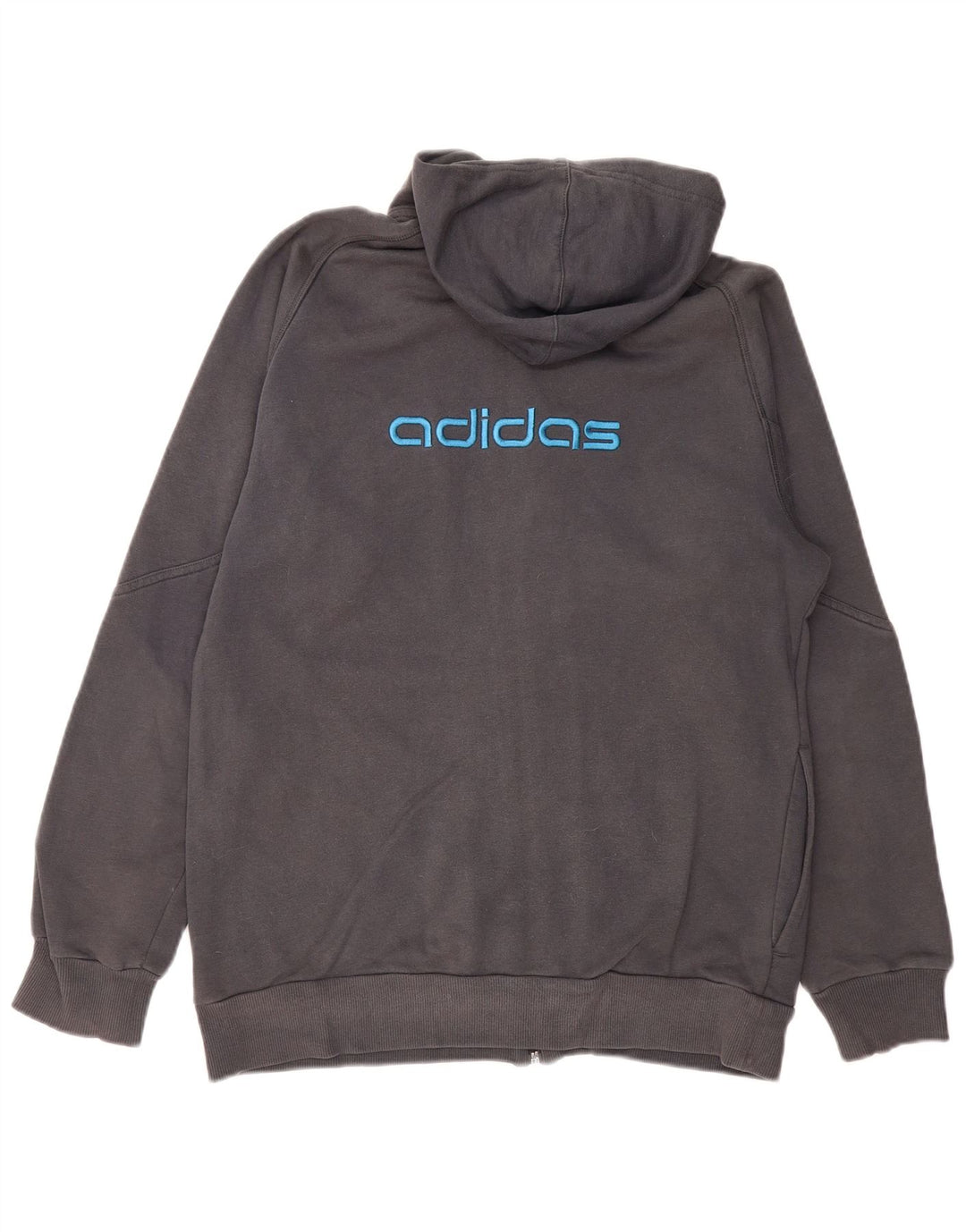 ADIDAS Sudadera con capucha y cremallera gráfica para hombre Algodón gris medio