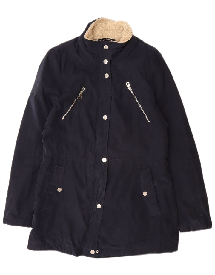 Nautica Chaqueta Sherpa para Mujer UK 10 Small Azul Marino Poliéster
