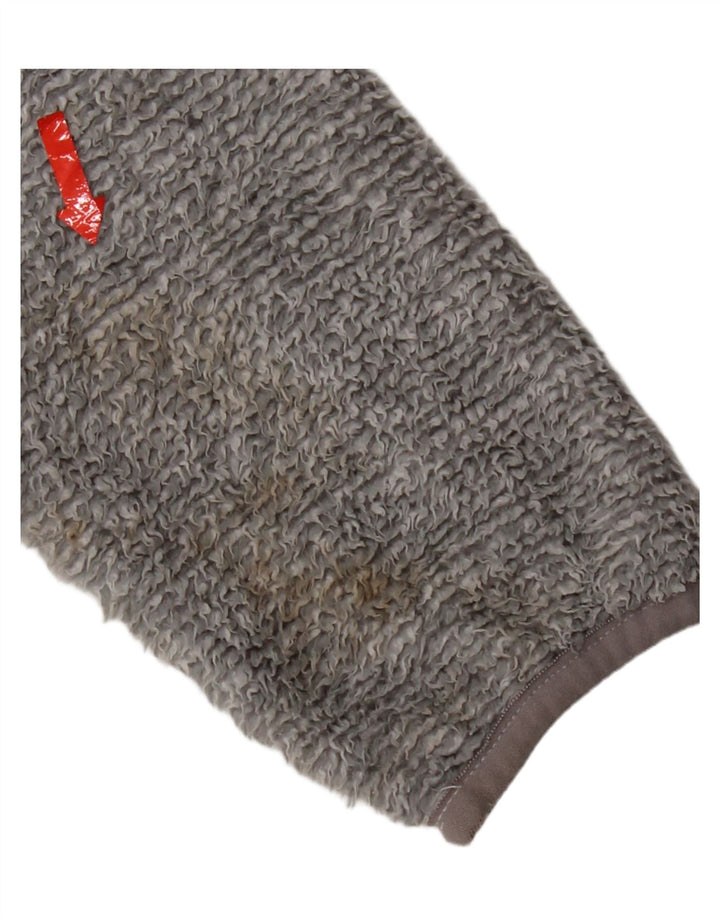 Jack Wolfskin Chaqueta polar con capucha para mujer UK 12 Poliéster gris medio
