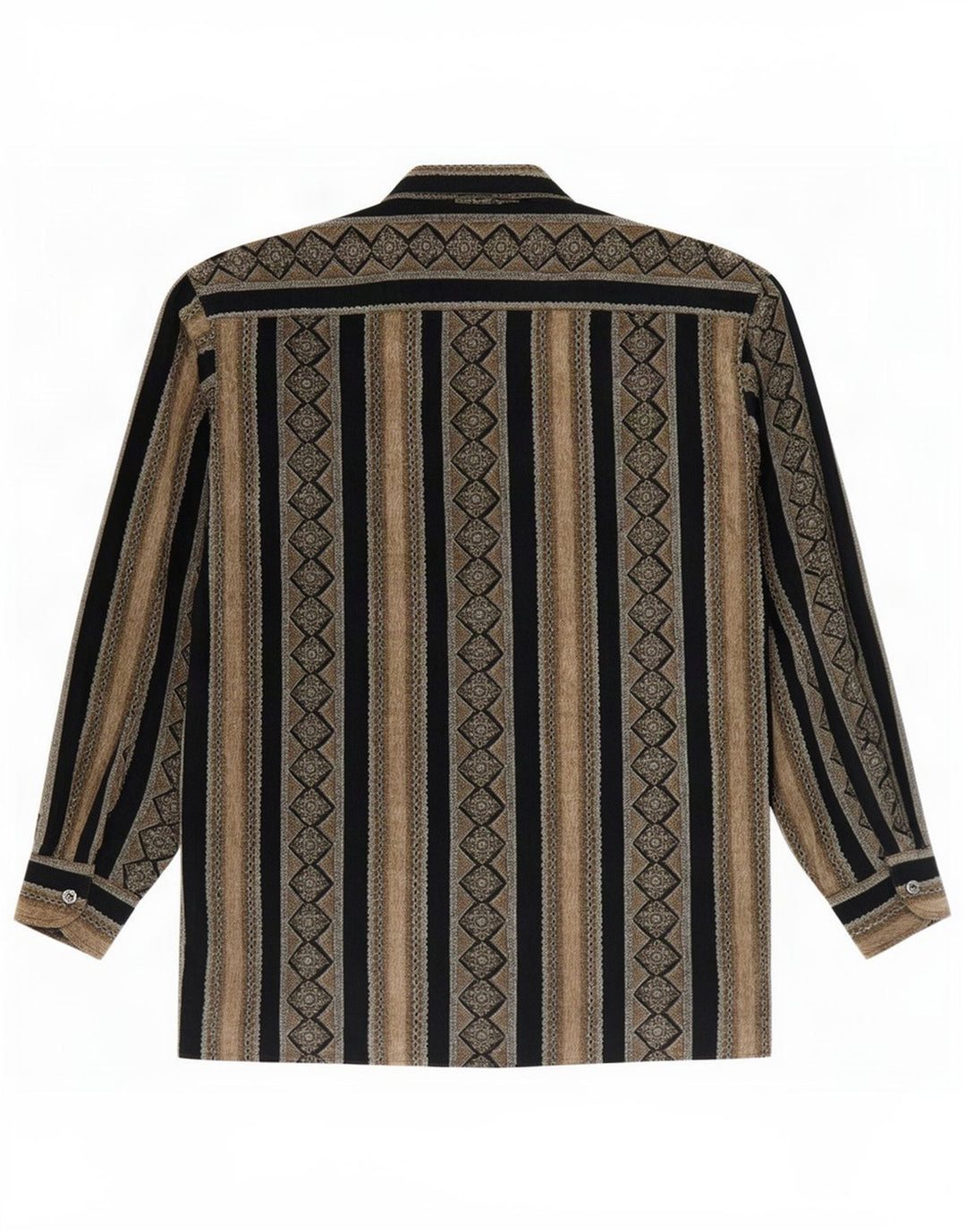 Camisa vintage para hombre grande marrón a rayas