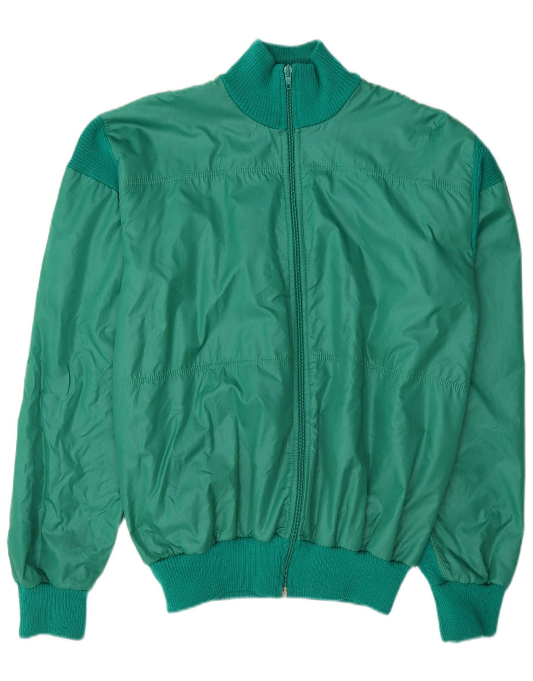 Vintage hombres chándal top chaqueta medio verde