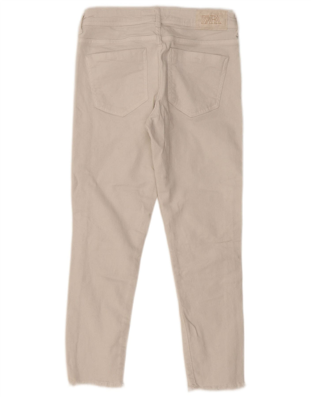 ZARA Mujer Vaqueros Cropped EU 36 XS W26 L24 Blanco