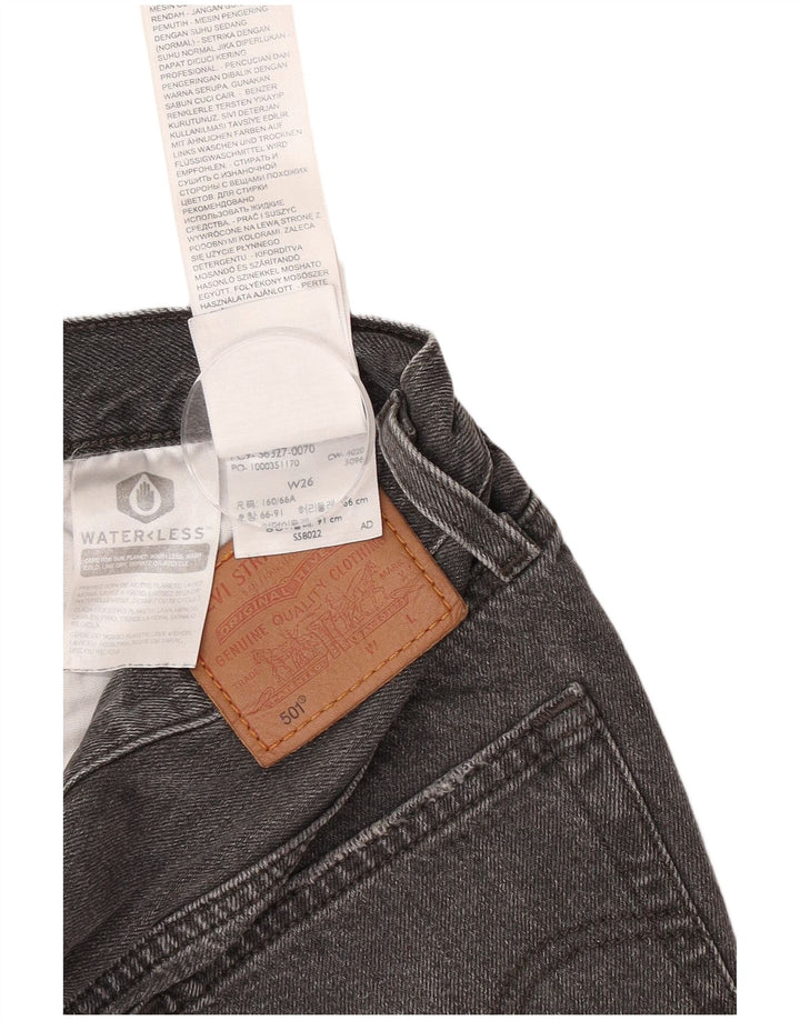 Levi's Mujer 501 Shorts De Mezclilla W26 Pequeño Algodón Negro