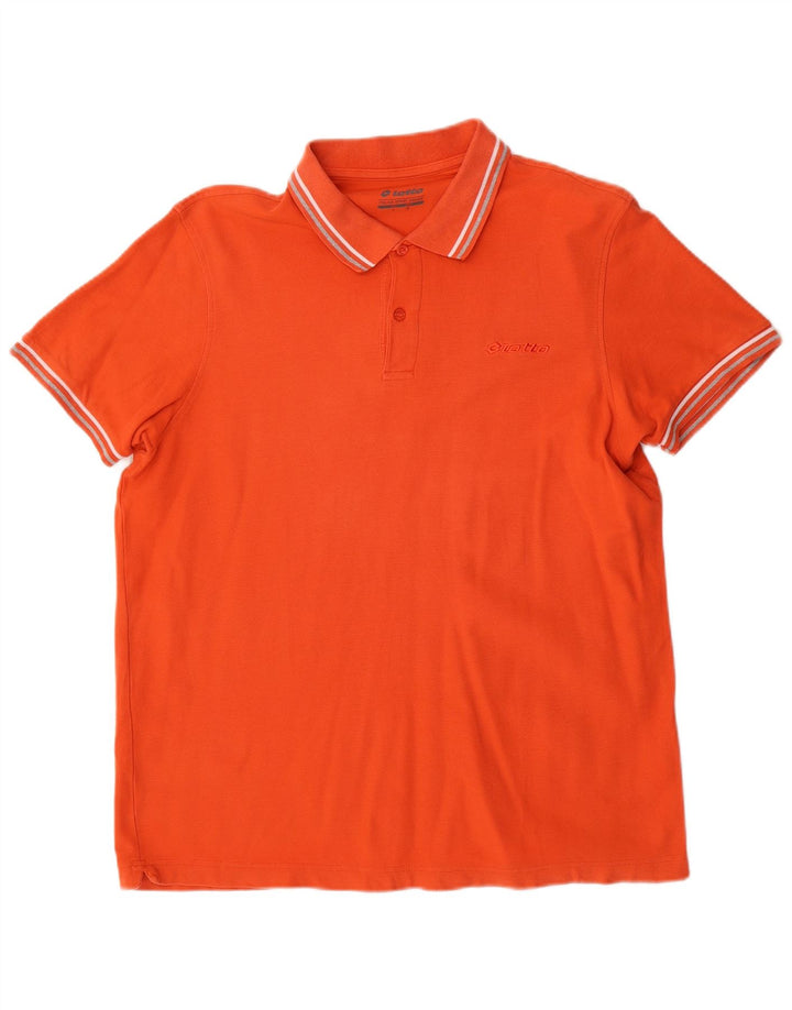 Polo Lotto Hombre Grande Naranja Algodón