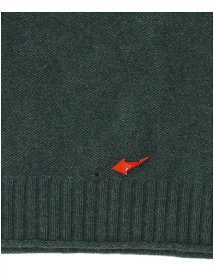 Jersey con cuello en V de lana de cordero verde medio para hombre de White Stuff