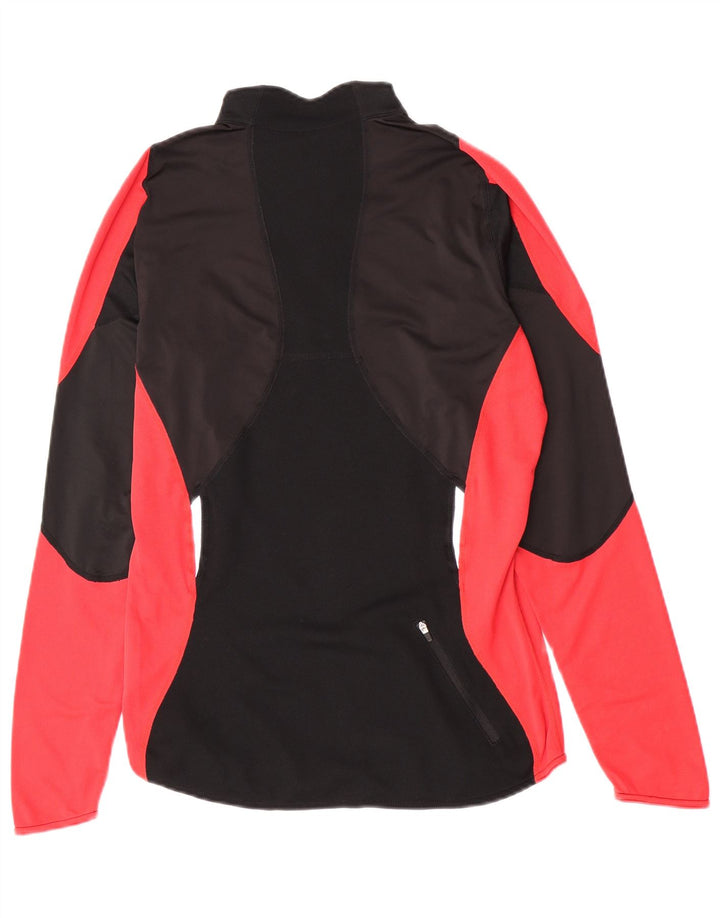Mizuno Mens Zip Neck Pullover Chándal Top Pequeño Negro Colorblock