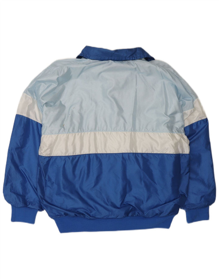 Chaqueta superior de chándal de gran tamaño vintage para mujer IT 44 Bloque de color azul medio