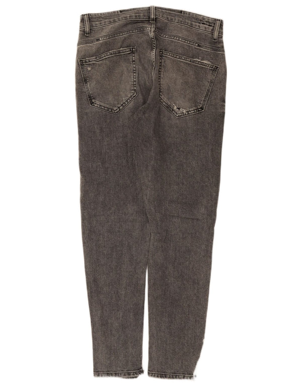 Zara Jeans ajustados desgastados para hombre EU 42 Large W32 L29 Gris