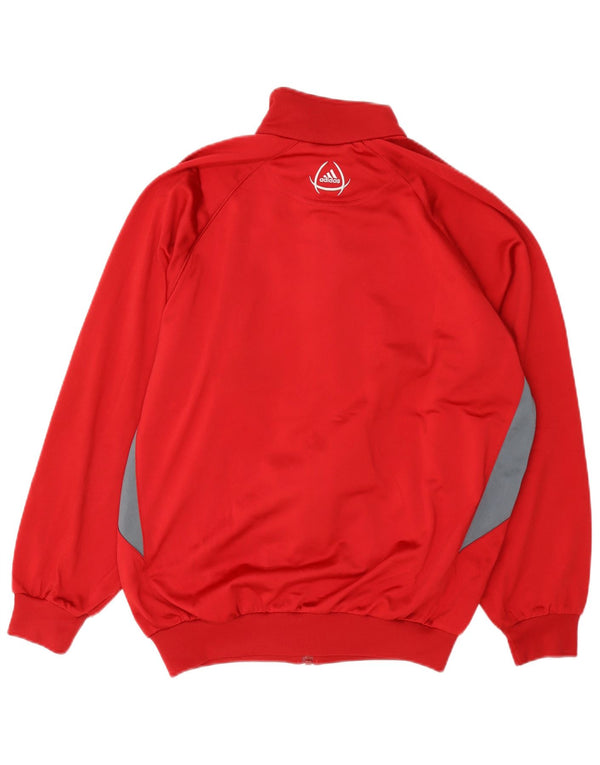 Adidas Hombre Chándal Top Chaqueta UK 34/36 Pequeño Rojo Colorblock Poliéster