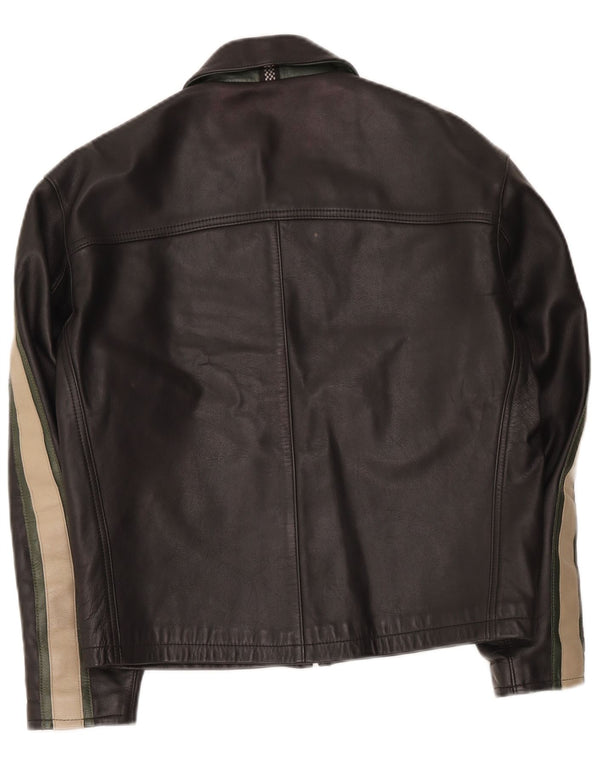 Hein Gericke Chaqueta motera de cuero para hombre UK 38 Medium Black Colourblock